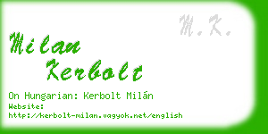milan kerbolt business card